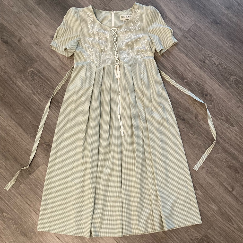 Light Green and White Cottagecore Dress